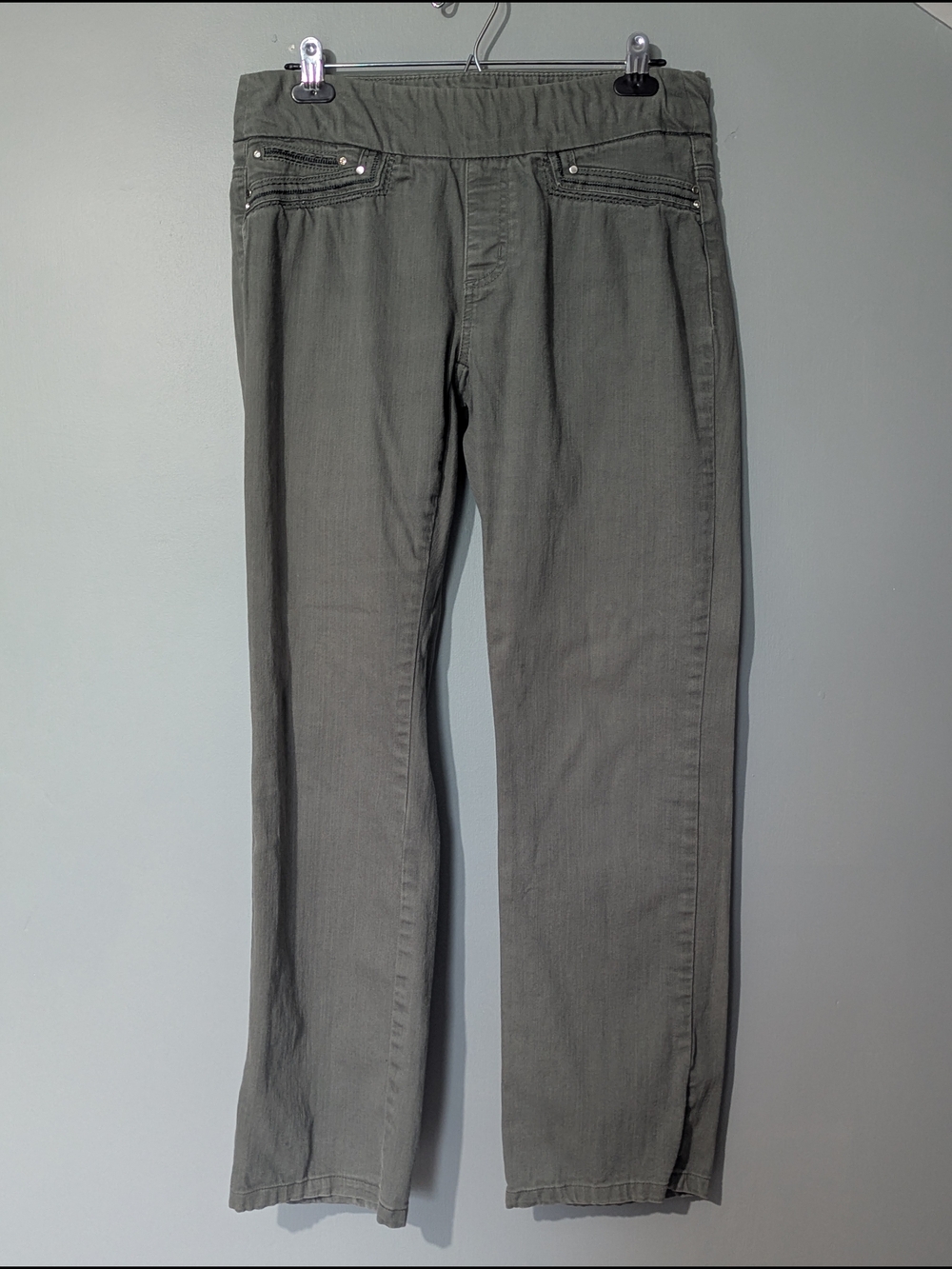 Golden Girls Women's Olive Green Straight-Leg‎ Pull On Pants